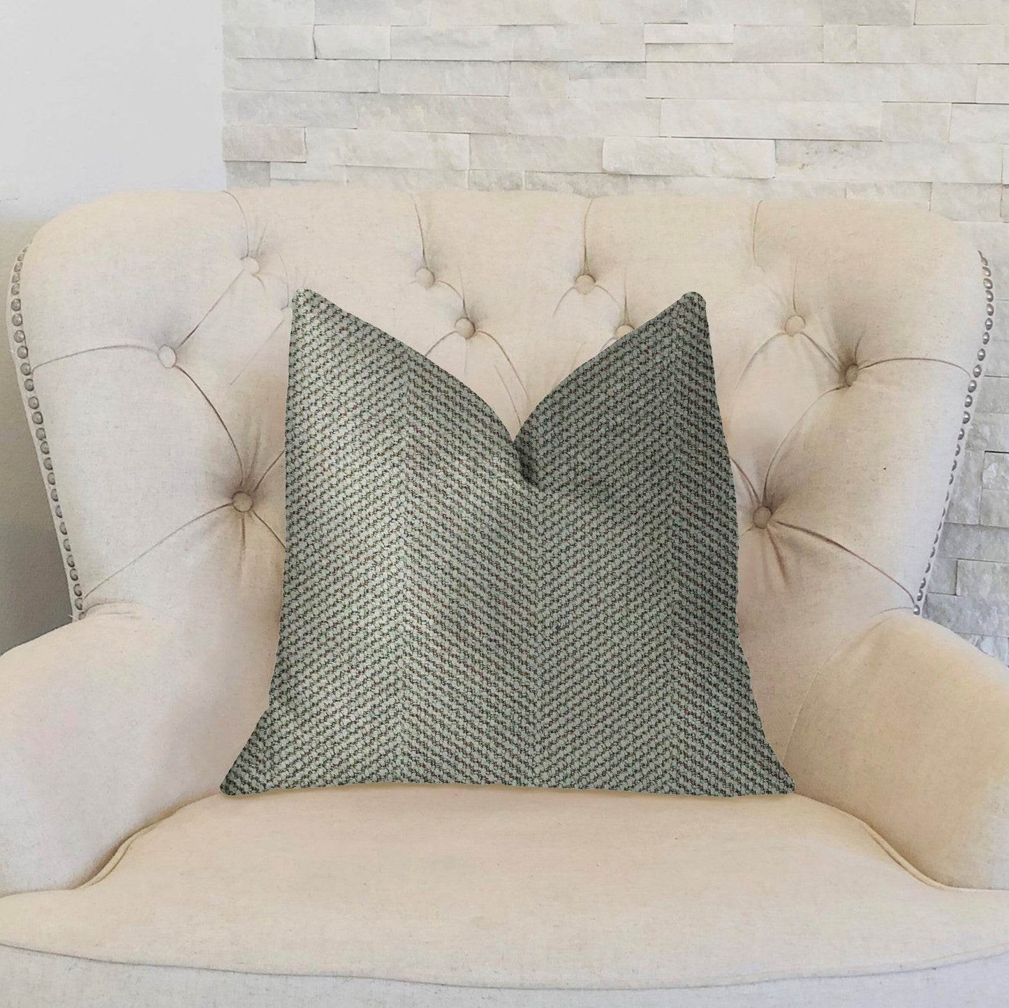 Jordyn Green and Gold Luxury Throw Pillow - Plutus Brands
