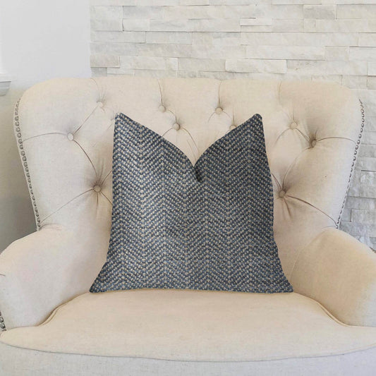 Amalfi Blue and Ivory Luxury Throw Pillow - Plutus Brands