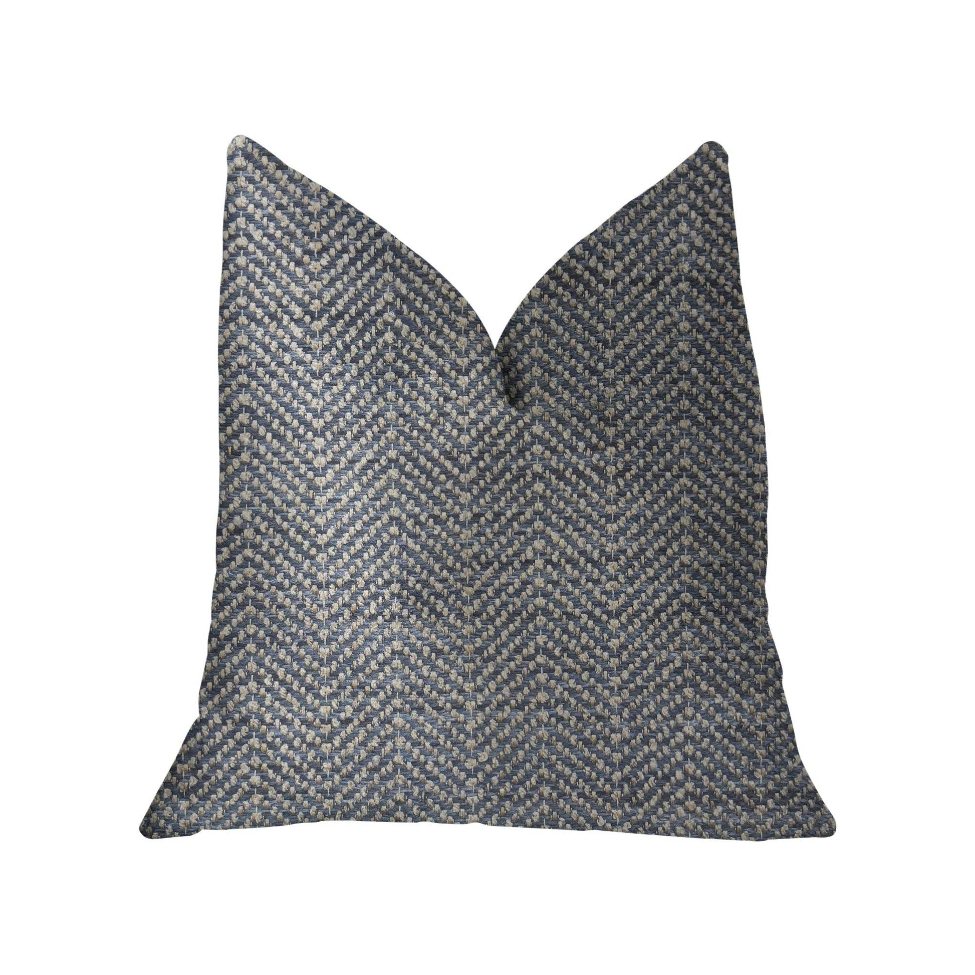 Amalfi Blue and Ivory Luxury Throw Pillow - Plutus Brands