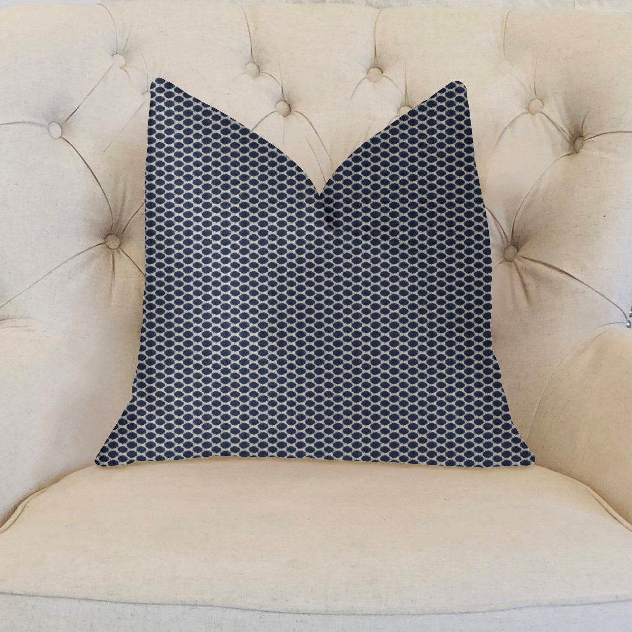 Blackwell Blue and Beige Luxury Throw Pillow - Plutus Brands