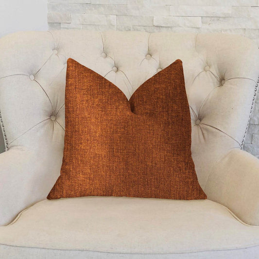 Burnt Cedar Orange Luxury Throw Pillow - Plutus Brands