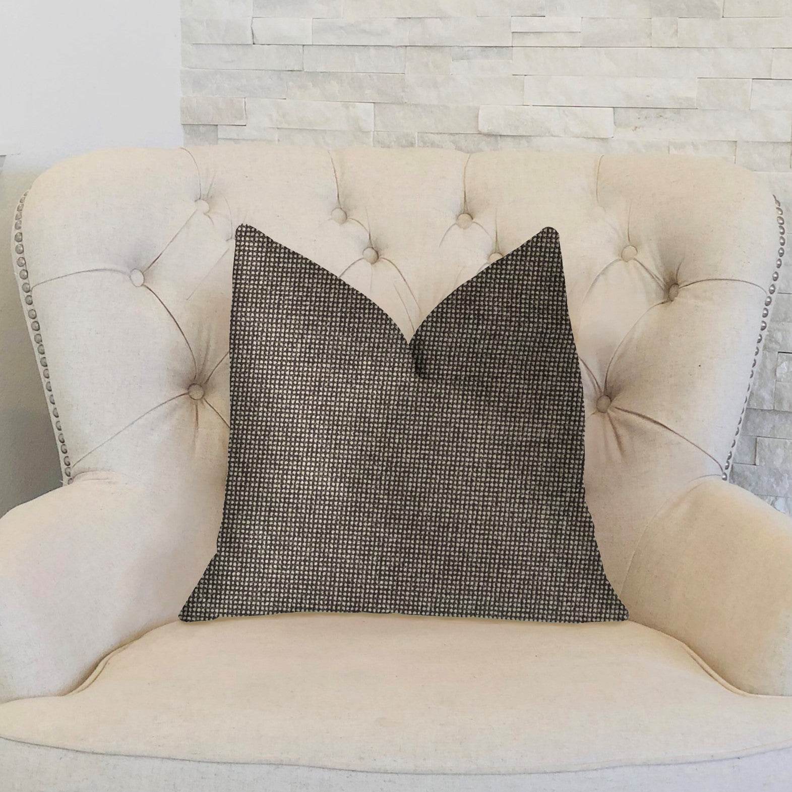 Abigail Charcoal Luxury Throw Pillow - Plutus Brands