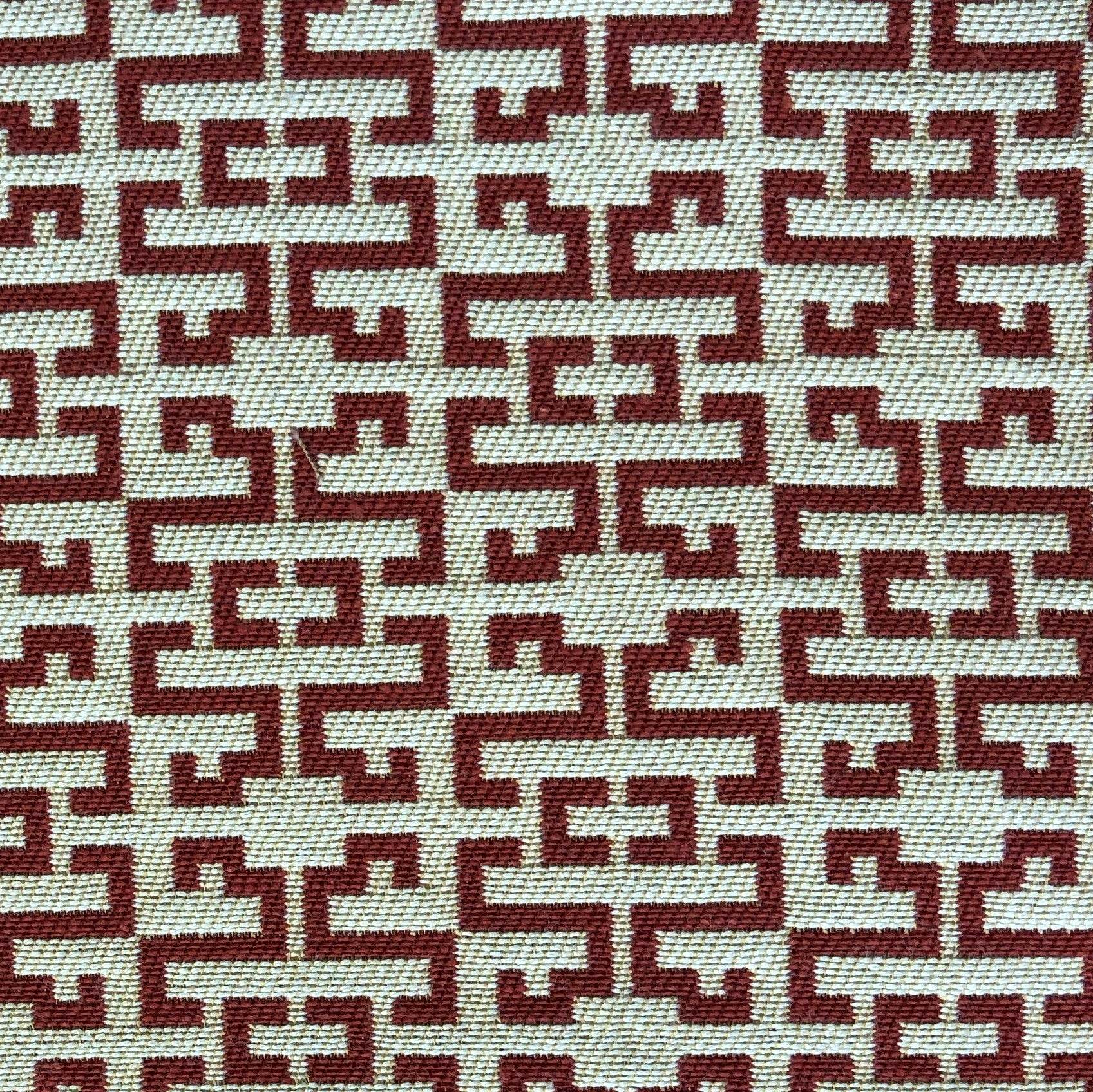 Viva Red Link Red and Beige Luxury Throw Pillow - Plutus Brands