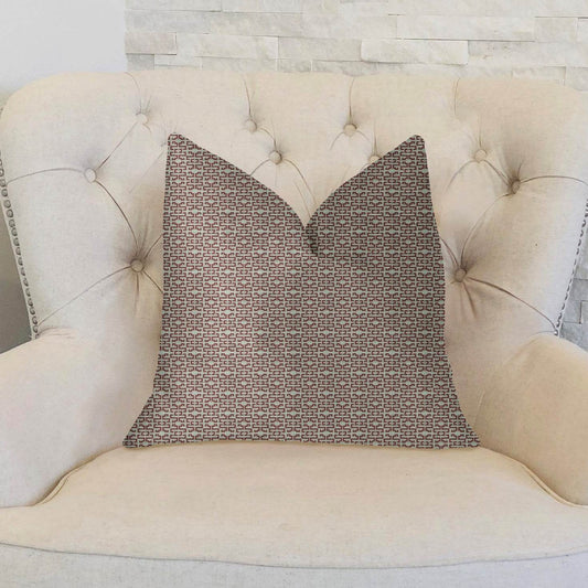 Viva Red Link Red and Beige Luxury Throw Pillow - Plutus Brands