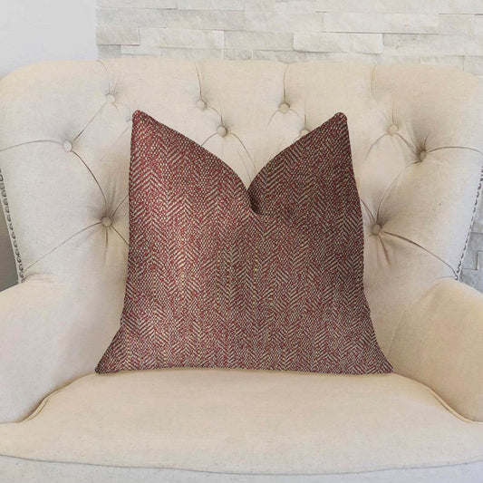 Antoinette Red and Gold Luxury Throw Pillow - Plutus Brands