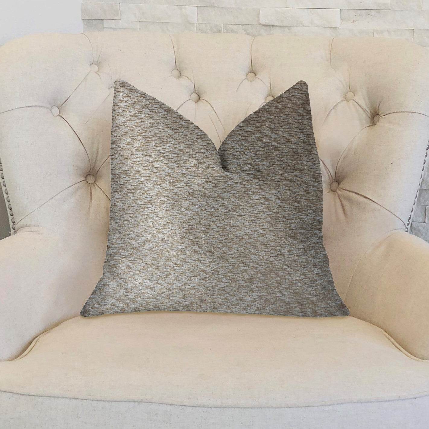 Crème Brulee Beige Luxury Throw Pillow - Plutus Brands