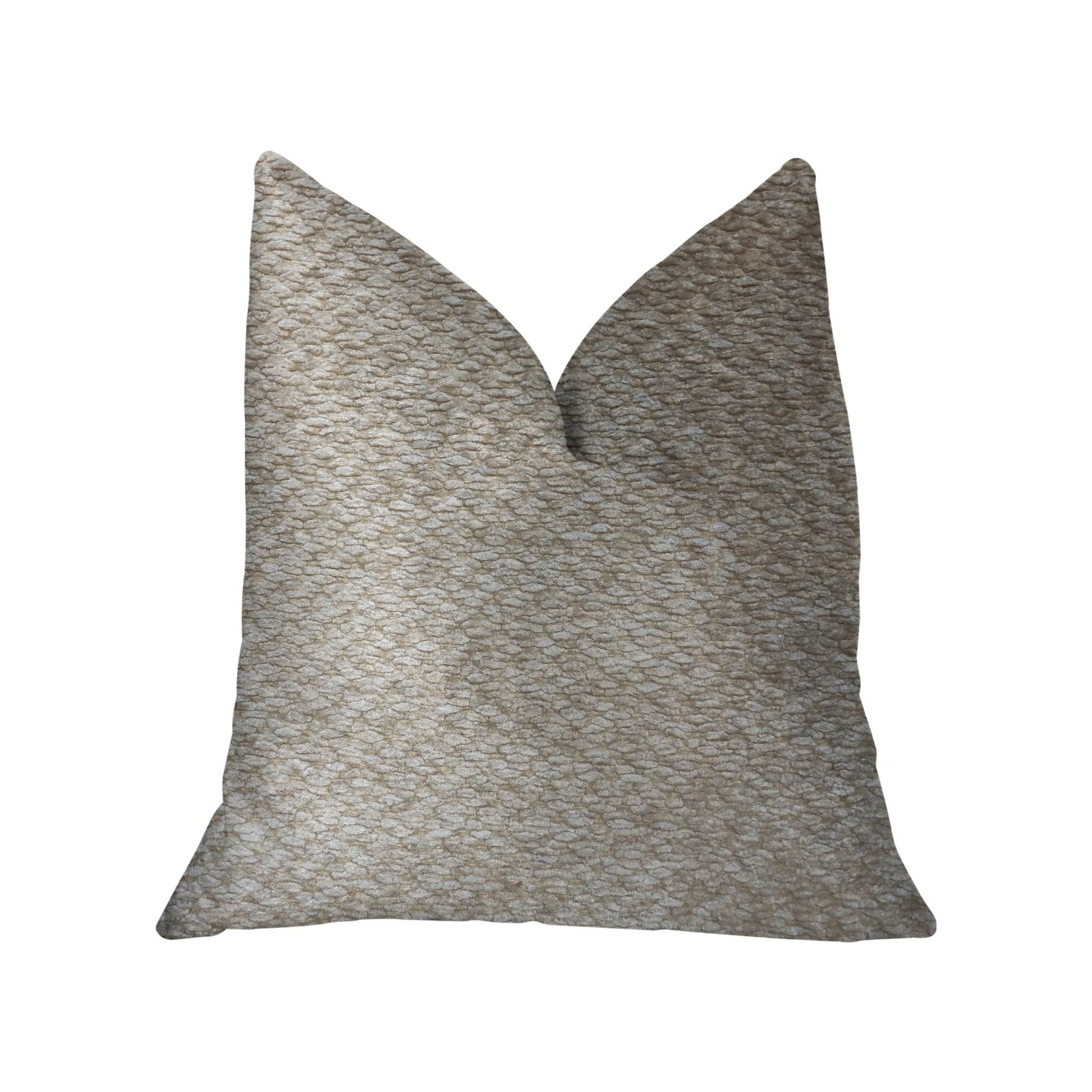 Crème Brulee Beige Luxury Throw Pillow - Plutus Brands