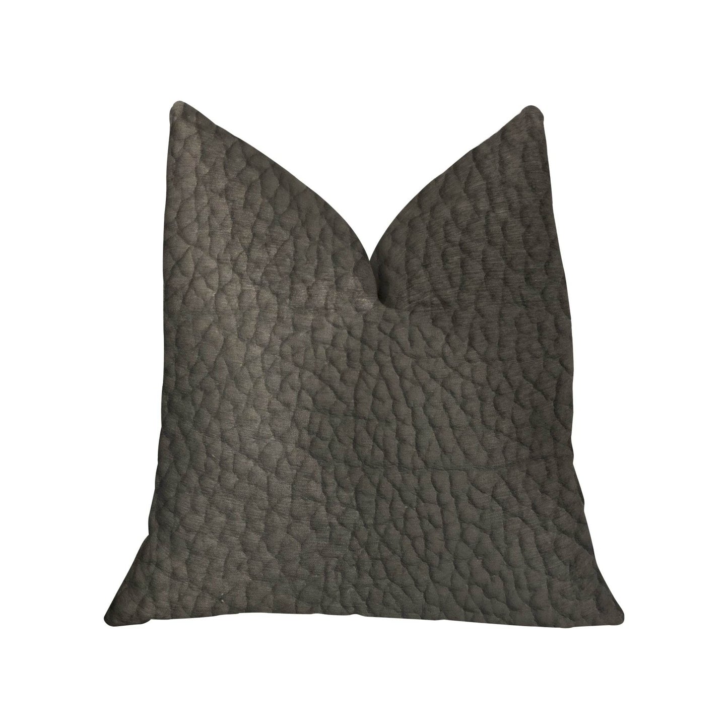 Modern Black Black Artificial Leather Luxury Throw Pillow - Plutus Brands