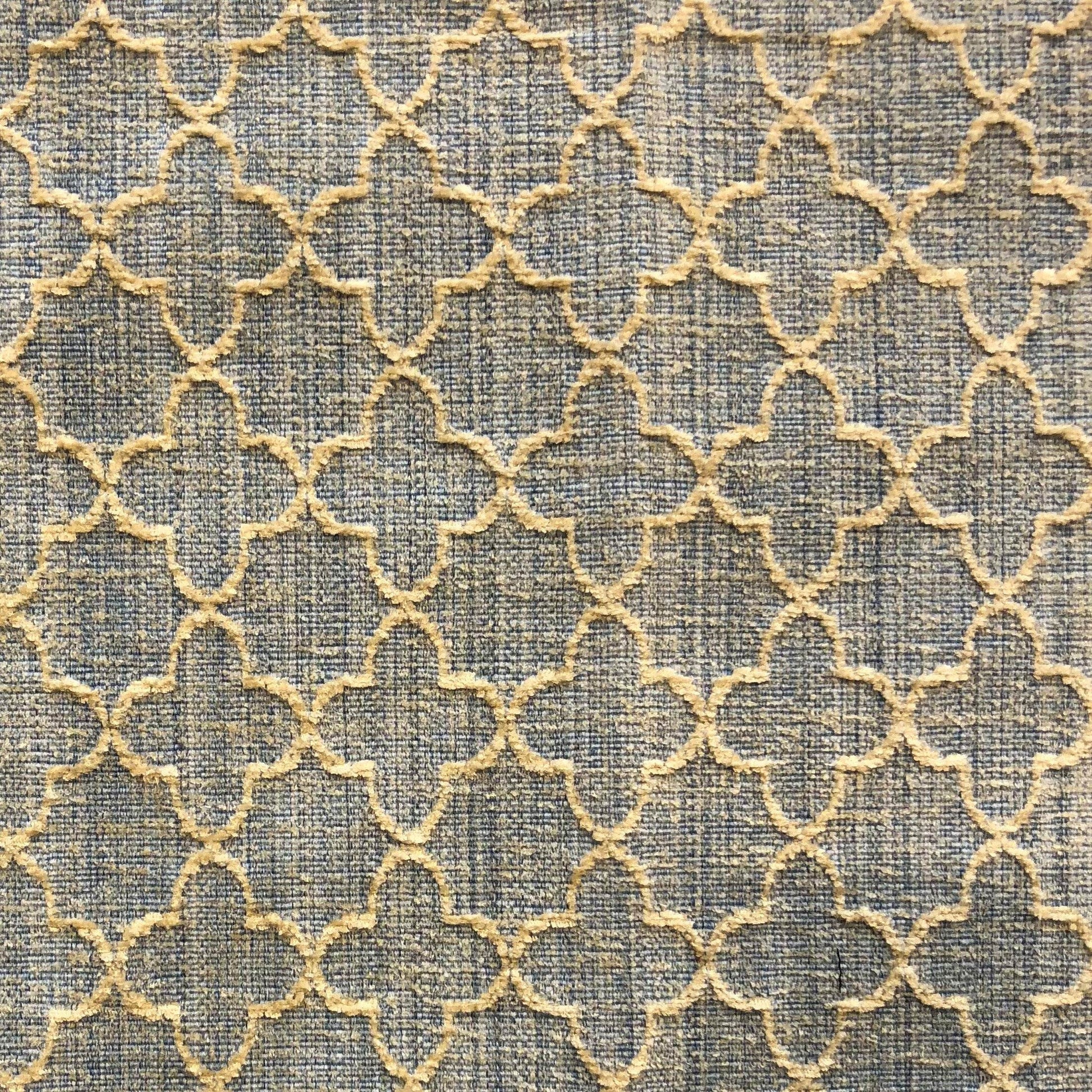 Golden Clove Blue and Beige Luxury Throw Pillow - Plutus Brands