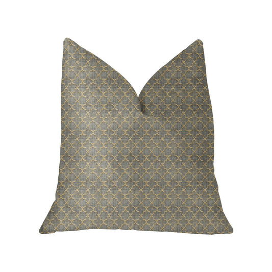 Golden Clove Blue and Beige Luxury Throw Pillow - Plutus Brands