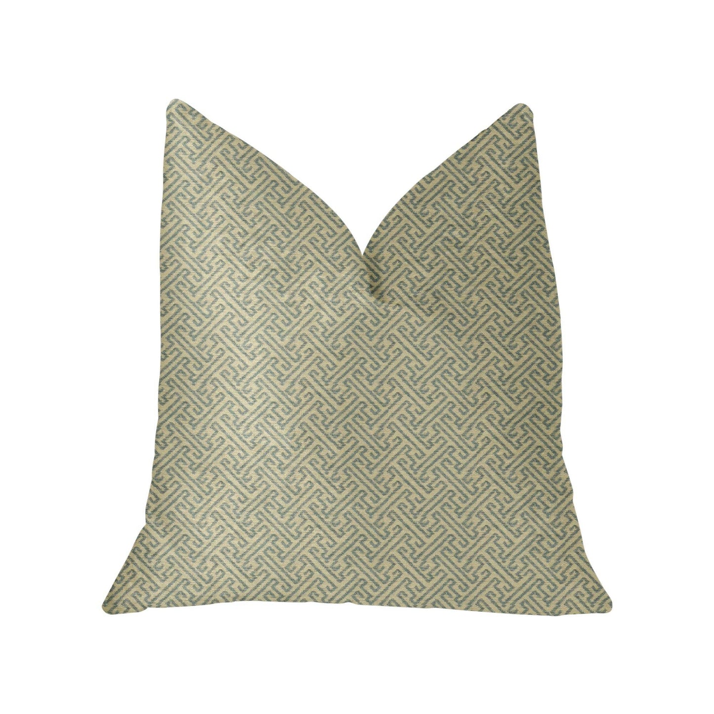 Alpine Maize Blue and Beige Luxury Throw Pillow - Plutus Brands