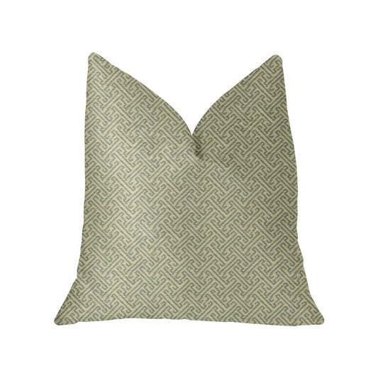 Alpine Maize Blue and Beige Luxury Throw Pillow - Plutus Brands
