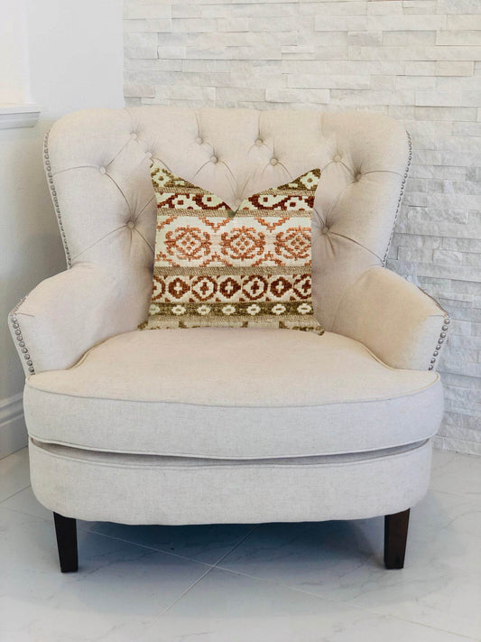 Arabesque Shades of Brown Luxury Throw Pillow - Plutus Brands