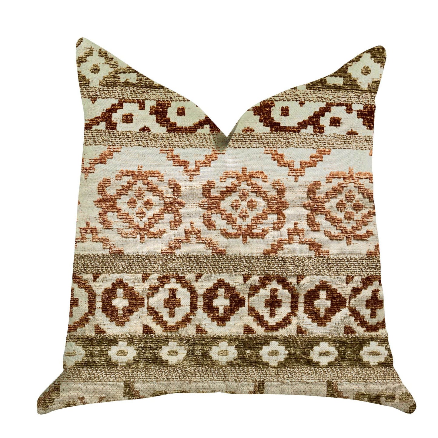 Arabesque Shades of Brown Luxury Throw Pillow - Plutus Brands