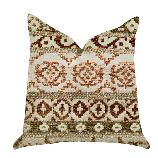 Arabesque Shades of Brown Luxury Throw Pillow - Plutus Brands