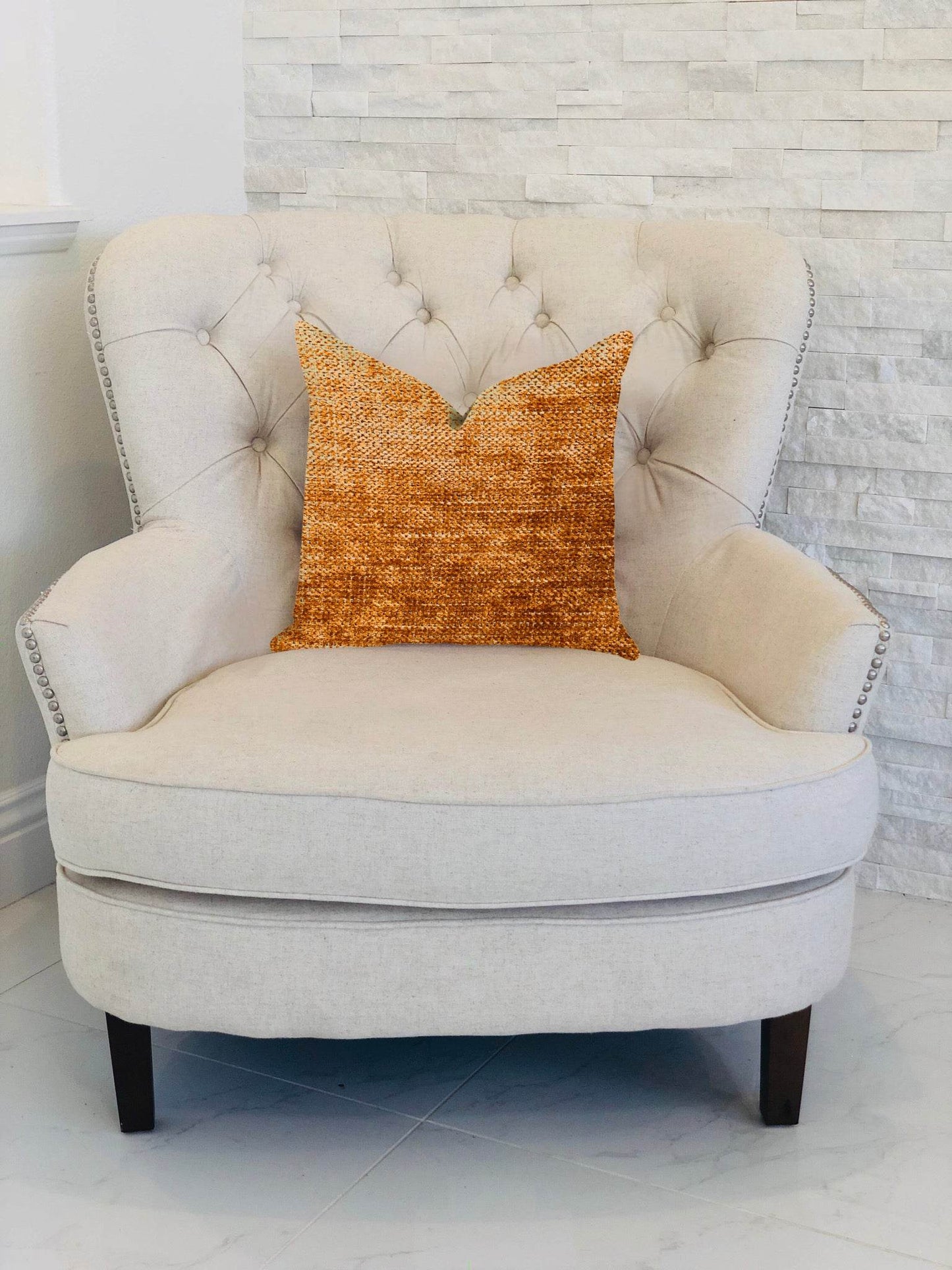 Aureila Brown Bronze Luxury Throw Pillow - Plutus Brands