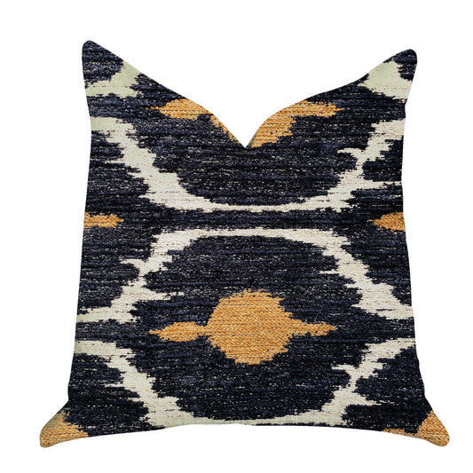 Bohemian Blue and Orange Ikat Luxury Throw Pillow - Plutus Brands