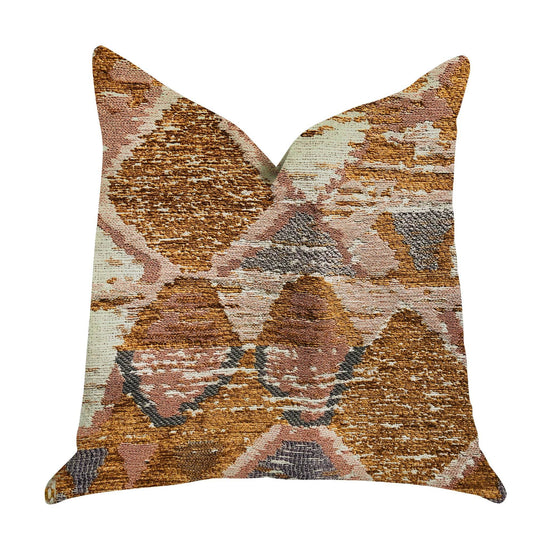 Mira Oasis Shades of Brown Luxury Throw Pillow - Plutus Brands