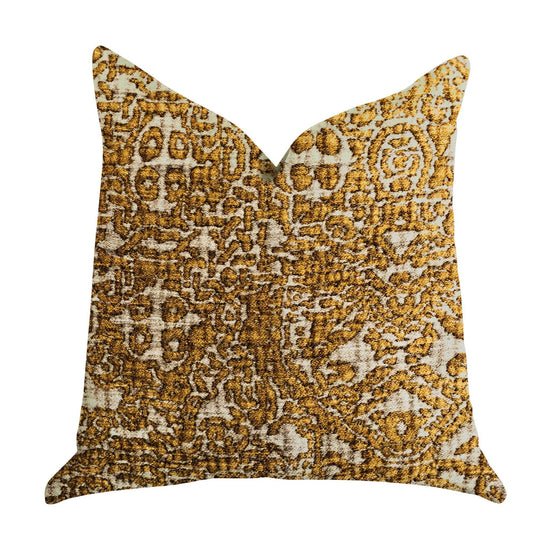 Golden Cosmo Textured Luxury Throw Pillow - Plutus Brands