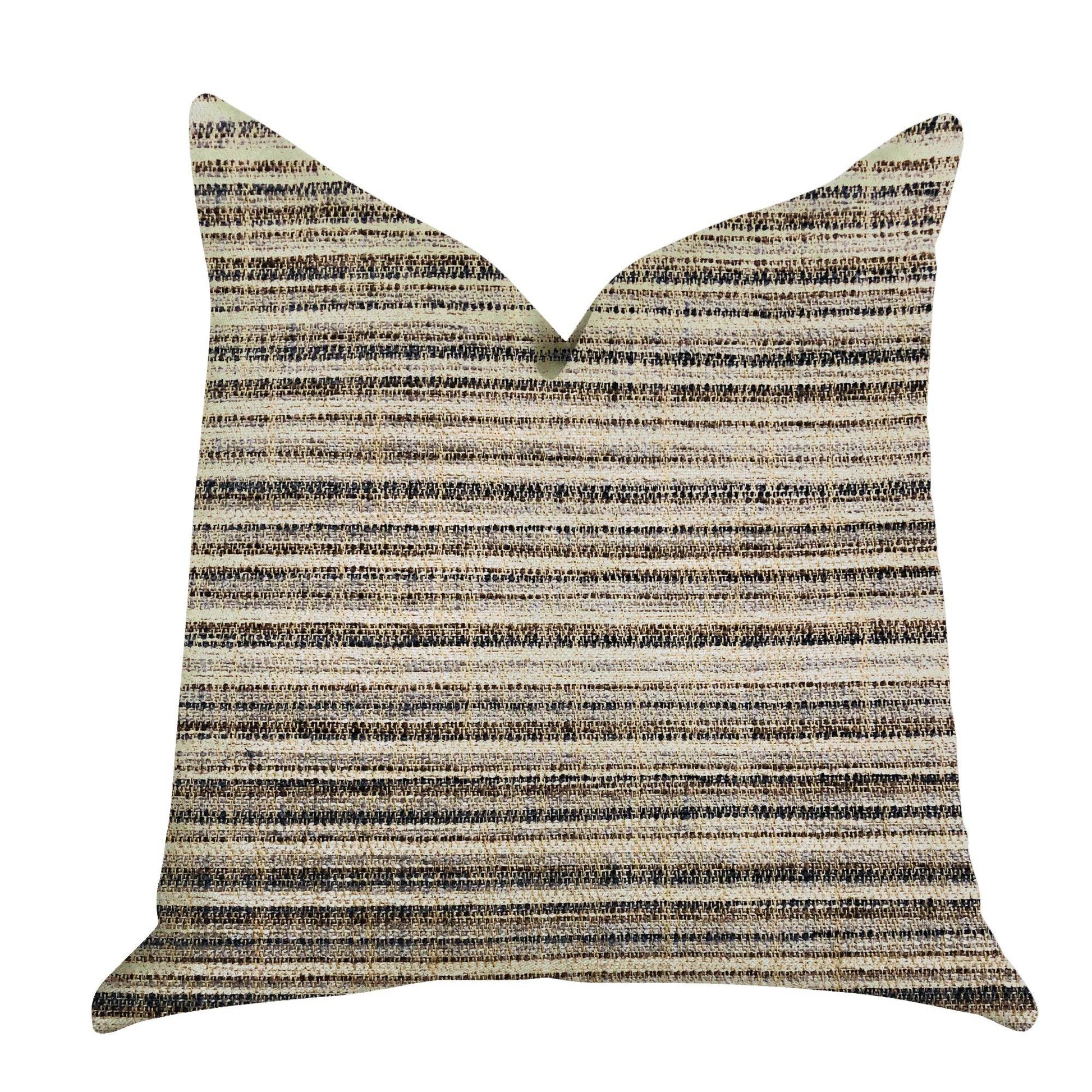 Skyway Lines Luxury Brown-Beige Multi Tones Throw Pillow - Plutus Brands