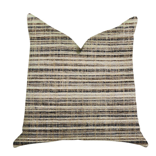 Skyway Lines Luxury Brown-Beige Multi Tones Throw Pillow - Plutus Brands