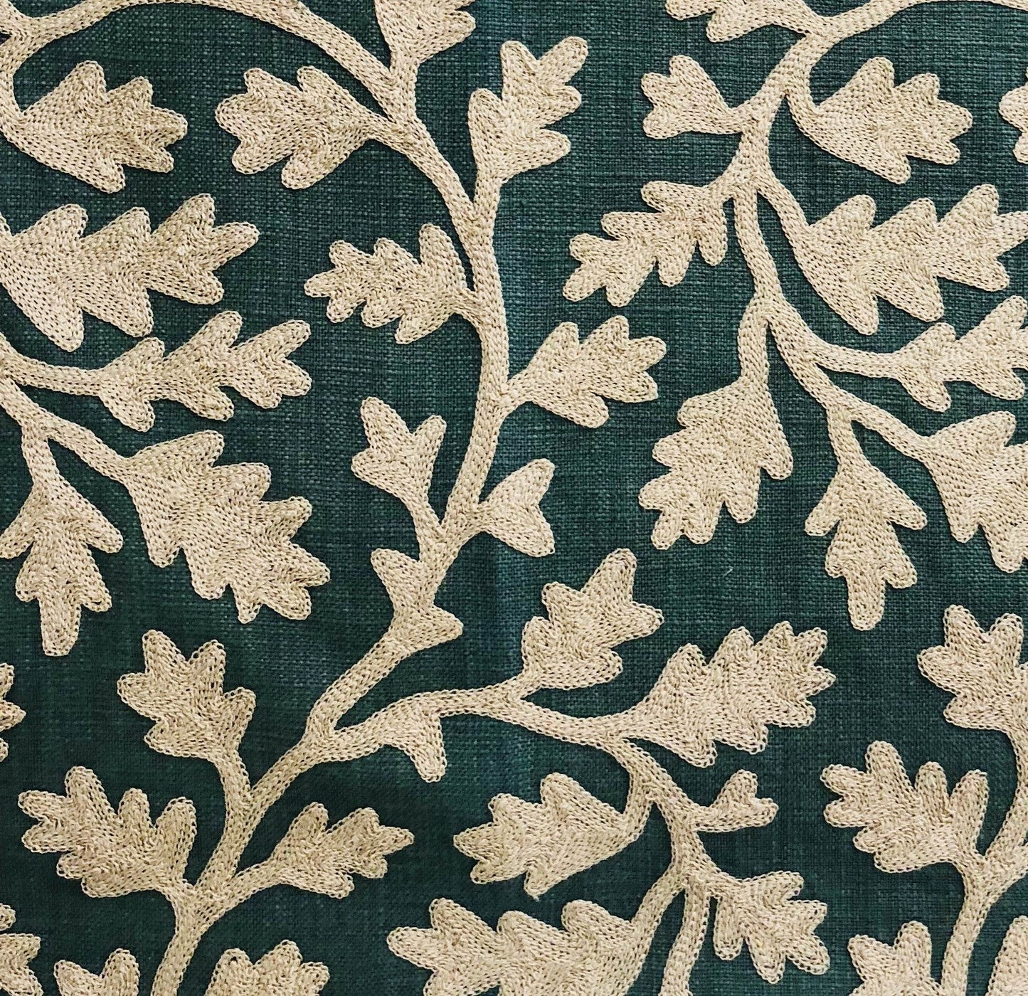 Wild Emerald Figleaf in Green Luxury Throw Pillow - Plutus Brands