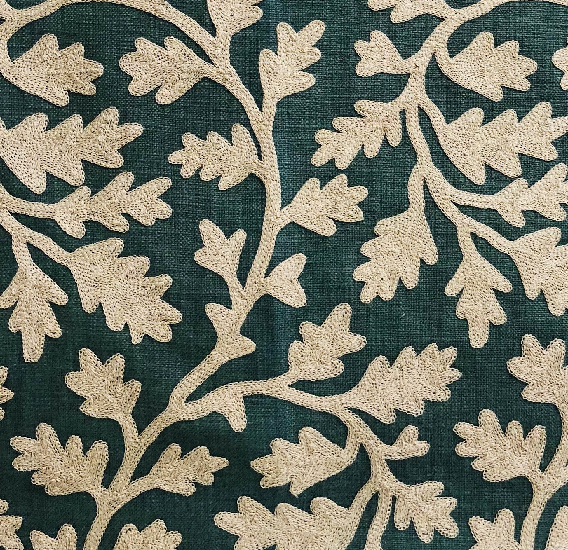 Wild Emerald Figleaf in Green Luxury Throw Pillow - Plutus Brands