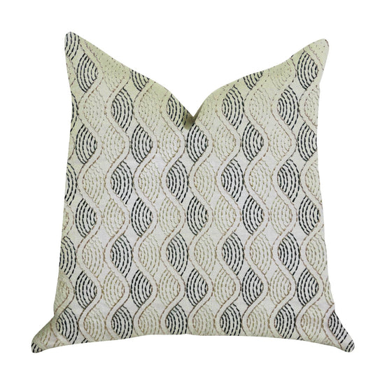 Enigma Twist Luxury Throw Pillow in Blue, Beige Colors - Plutus Brands