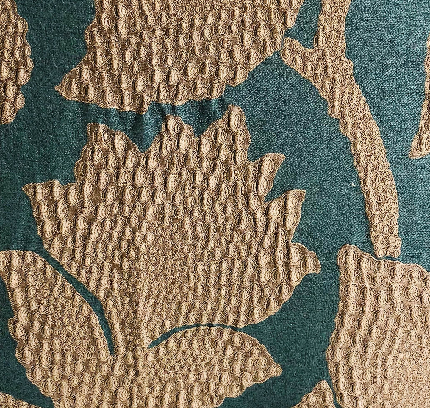 Golden Arabella Vine in Green and Gold Luxury Throw Pillow - Plutus Brands