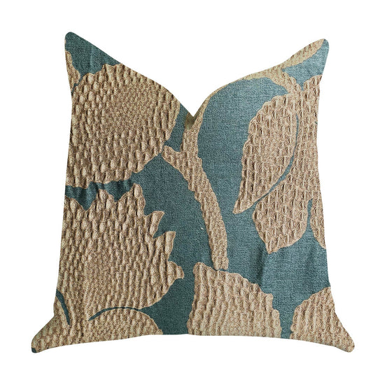 Golden Arabella Vine in Green and Gold Luxury Throw Pillow - Plutus Brands