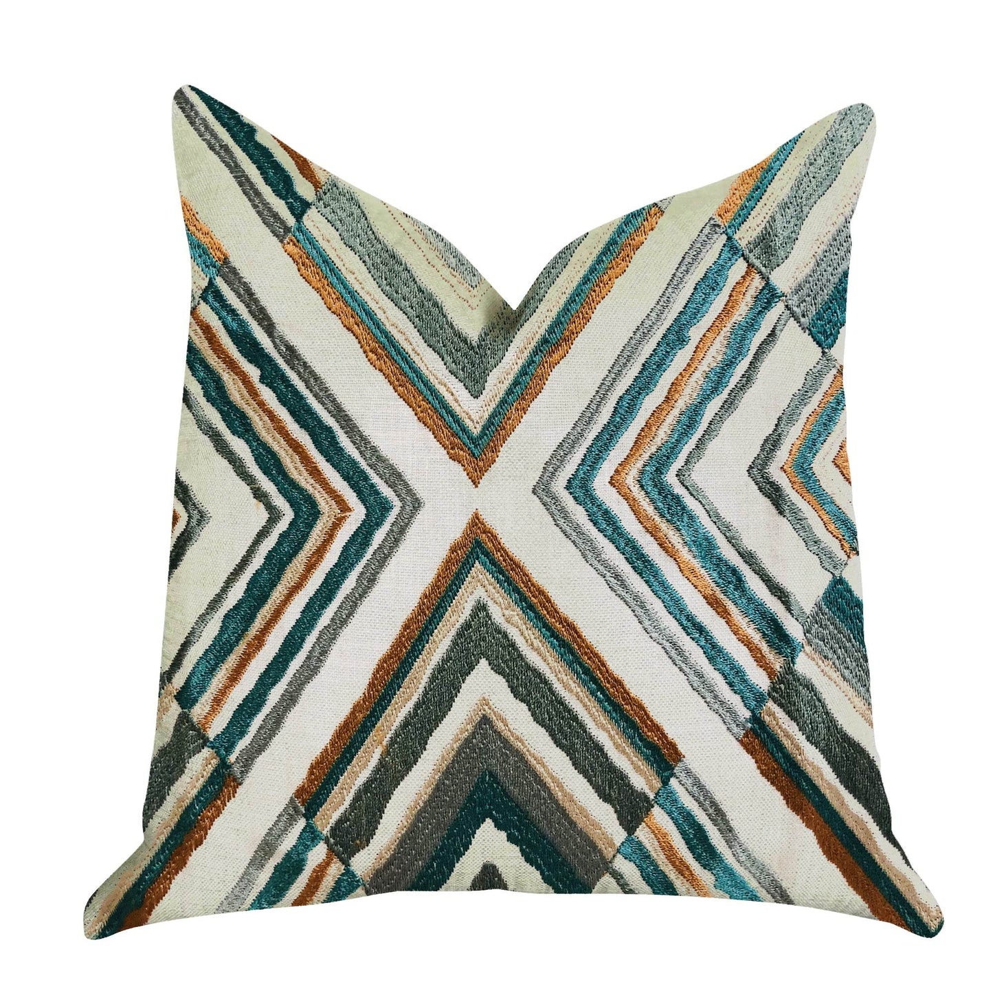 Crescent Peak Multi Green Luxury Throw Pillow - Plutus Brands