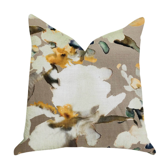 Maya De Aqua Floral Multi Color Luxury Throw Pillow - Plutus Brands