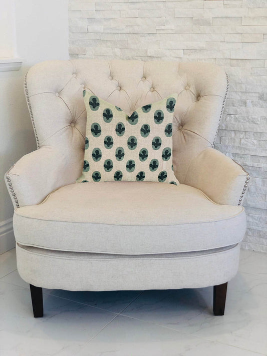 Cacti Pear in Green and Beige Color Luxury Throw Pillow - Plutus Brands