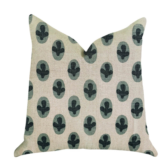 Cacti Pear in Green and Beige Color Luxury Throw Pillow - Plutus Brands