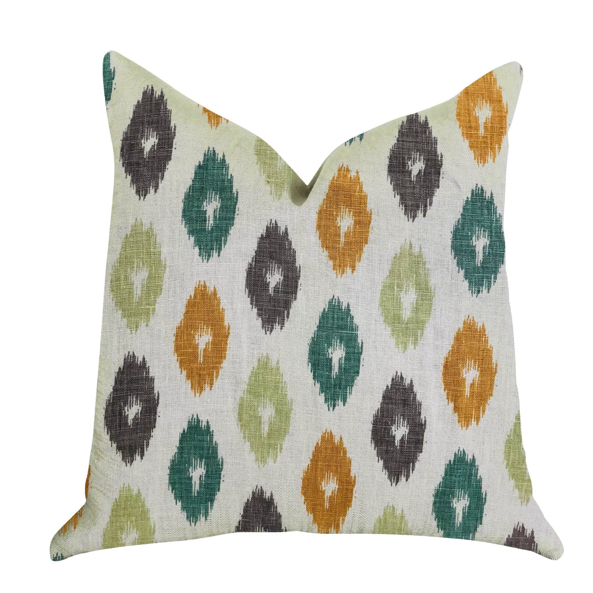 Wild Ingrid Ikat Multi Color Luxury Throw Pillow - Plutus Brands