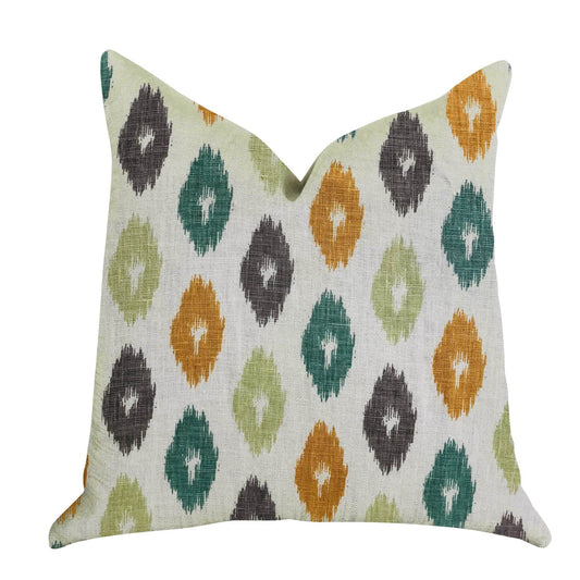 Wild Ingrid Ikat Multi Color Luxury Throw Pillow - Plutus Brands