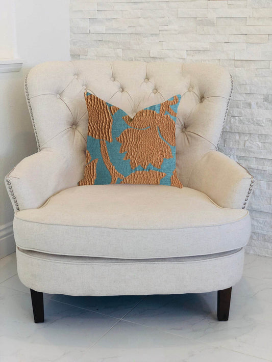 Golden Arabella Vine in Green and Bronze Tones Luxury Throw Pillow - Plutus Brands