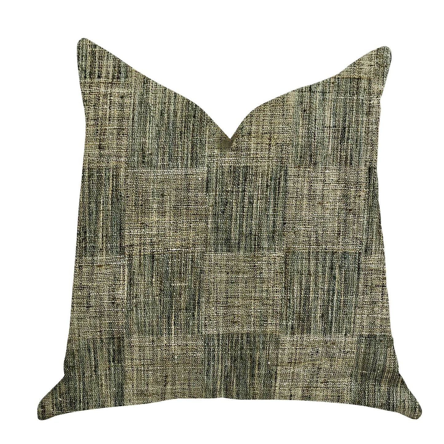 Foursquare Avenue in Green Tones Luxury Throw Pillow - Plutus Brands