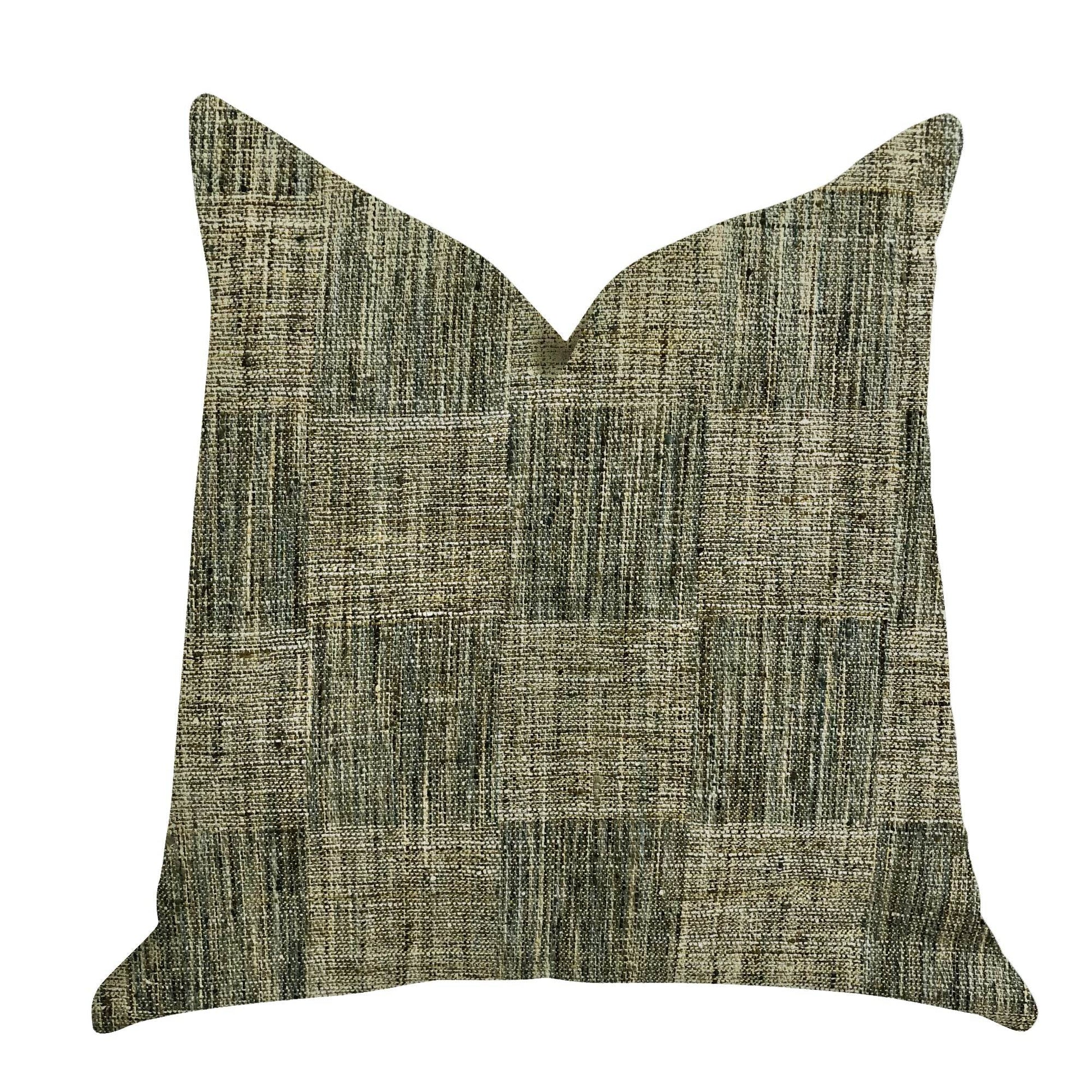 Foursquare Avenue in Green Tones Luxury Throw Pillow - Plutus Brands