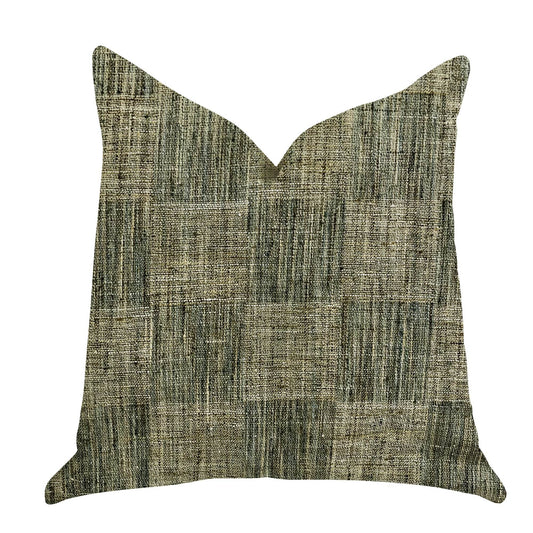 Foursquare Avenue in Green Tones Luxury Throw Pillow - Plutus Brands