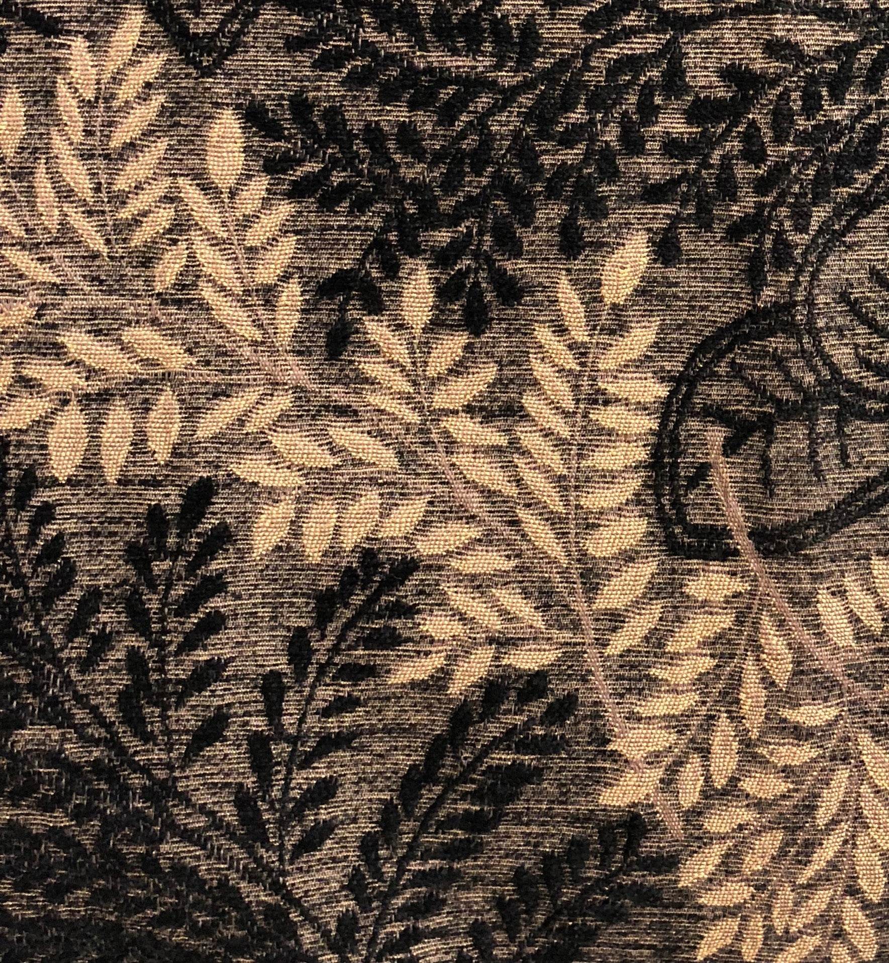 Bonzai Ebony Floral Throw Pillow in Black and Brown - Plutus Brands