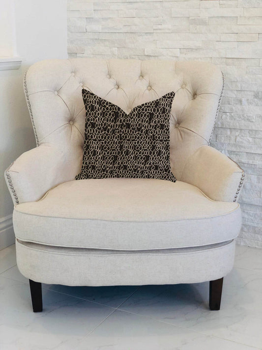 Carbonado Mine Luxury Throw Pillow in Black and White - Plutus Brands