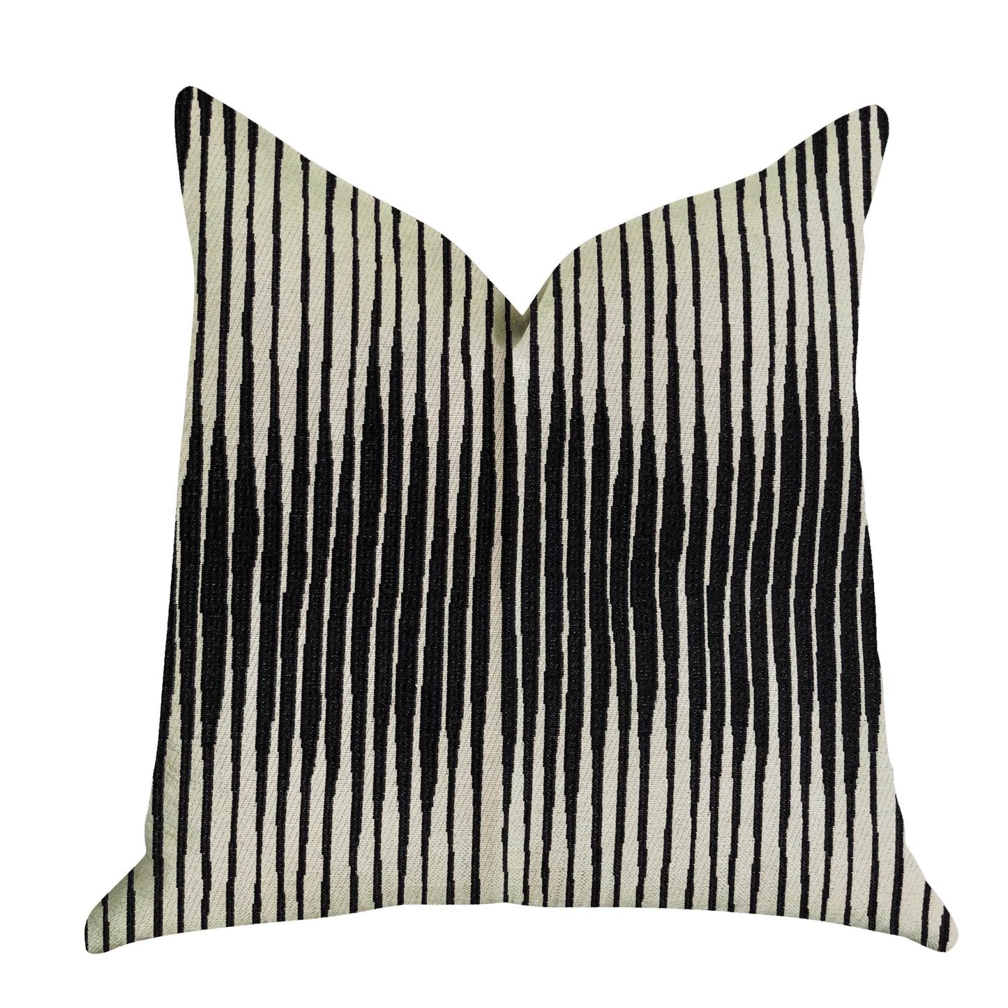 Black Crystal Luxury Throw Pillow in Black and Beige Tones - Plutus Brands
