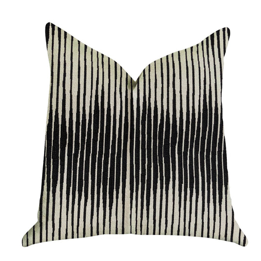 Black Crystal Luxury Throw Pillow in Black and Beige Tones - Plutus Brands