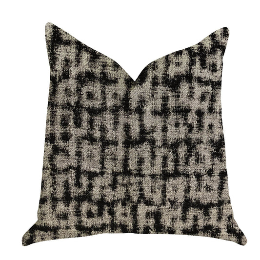 Modish Millie Luxury Throw Pillow in Black and Beige Tones - Plutus Brands
