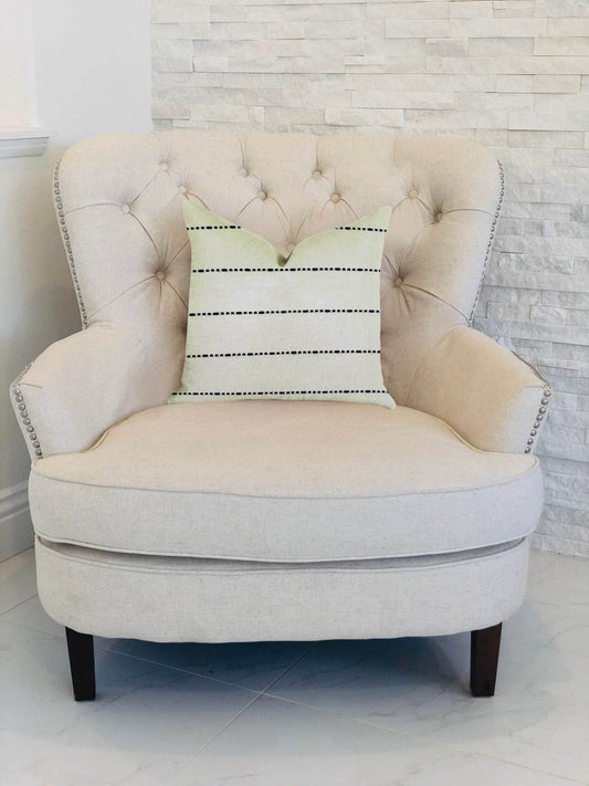 Interweave Vanilla Bean Luxury Throw Pillow in Black and White - Plutus Brands