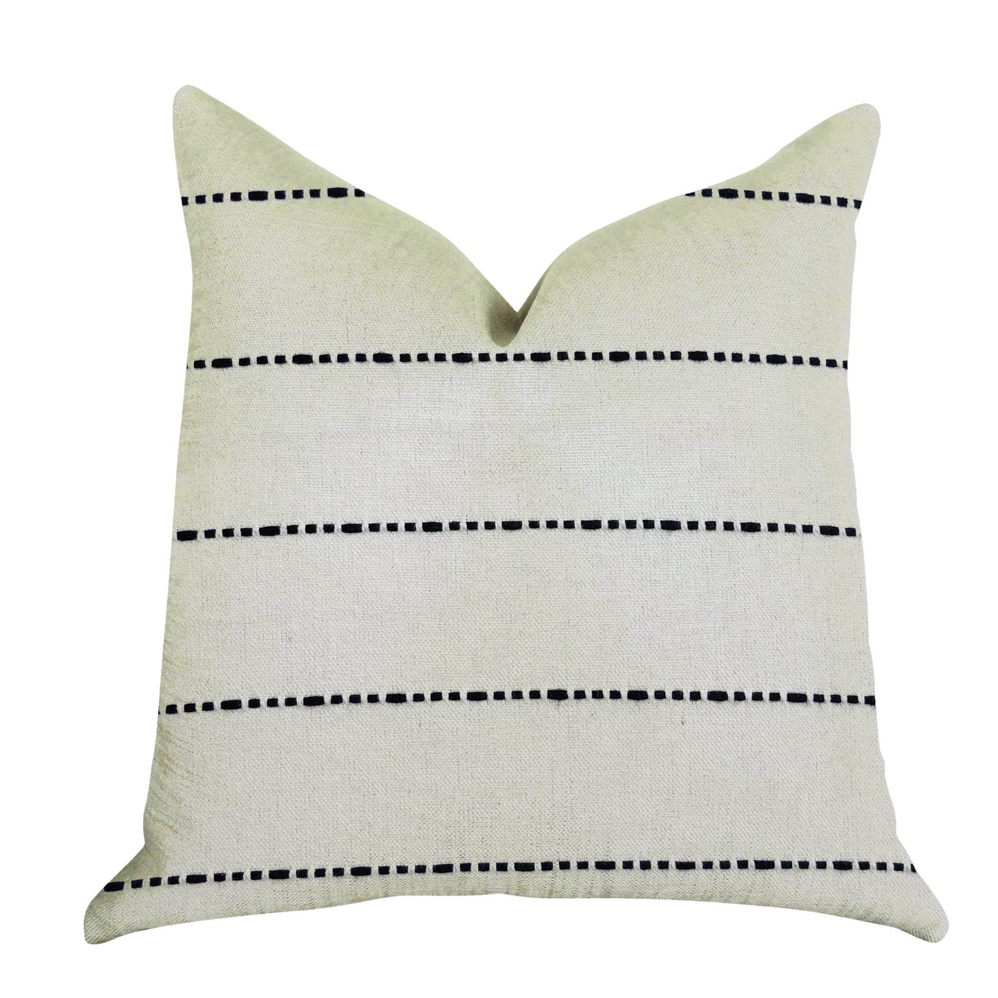 Interweave Vanilla Bean Luxury Throw Pillow in Black and White - Plutus Brands