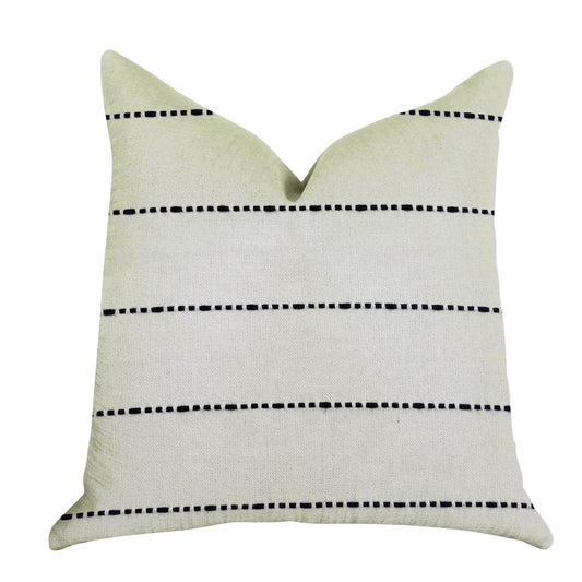 Interweave Vanilla Bean Luxury Throw Pillow in Black and White - Plutus Brands