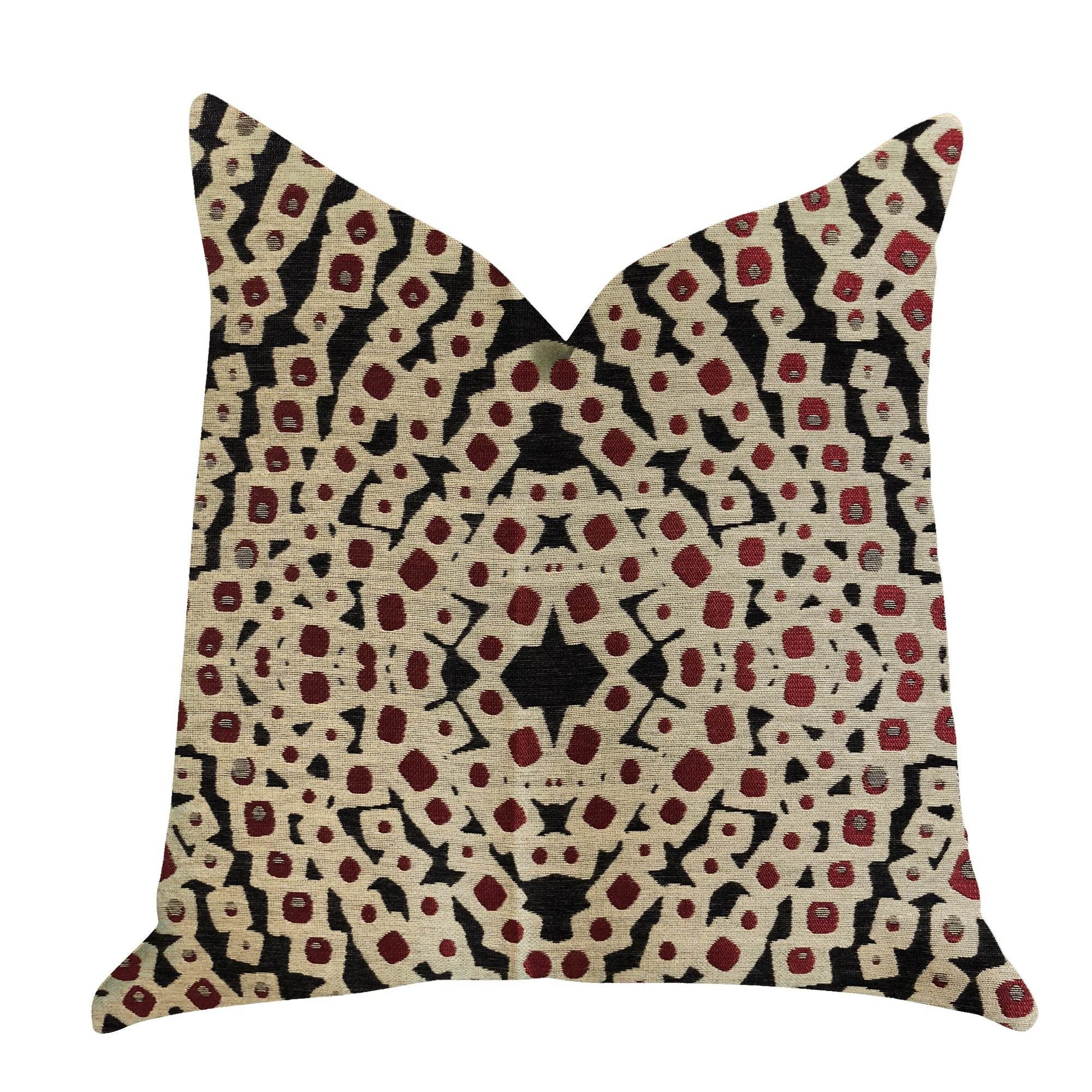 Scarlet Gem Luxury Throw Pillow in Red and Black - Plutus Brands
