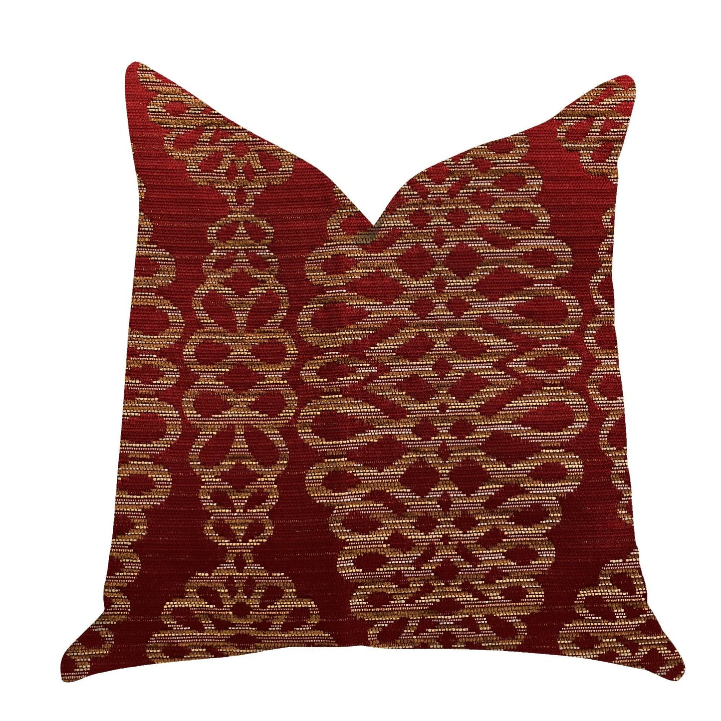 Sweet Henna Luxury Throw Pillow in Red and Gold - Plutus Brands